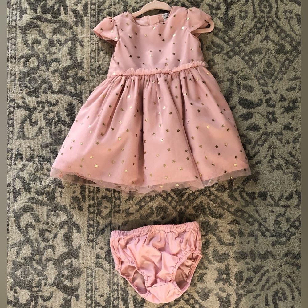 Carter’s Metallic ⭐️ Dress/Bloomer Set - Picture 1 of 2